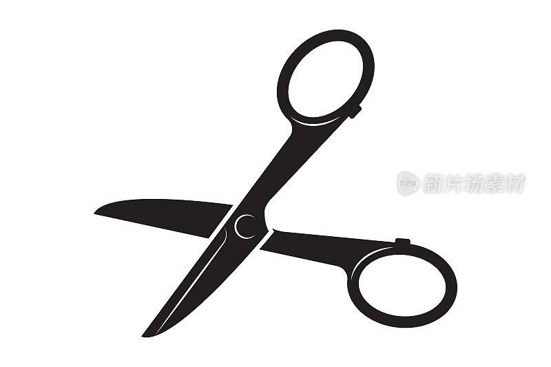 Scissors icon vector design. Cut out tool for paper or tailor work.